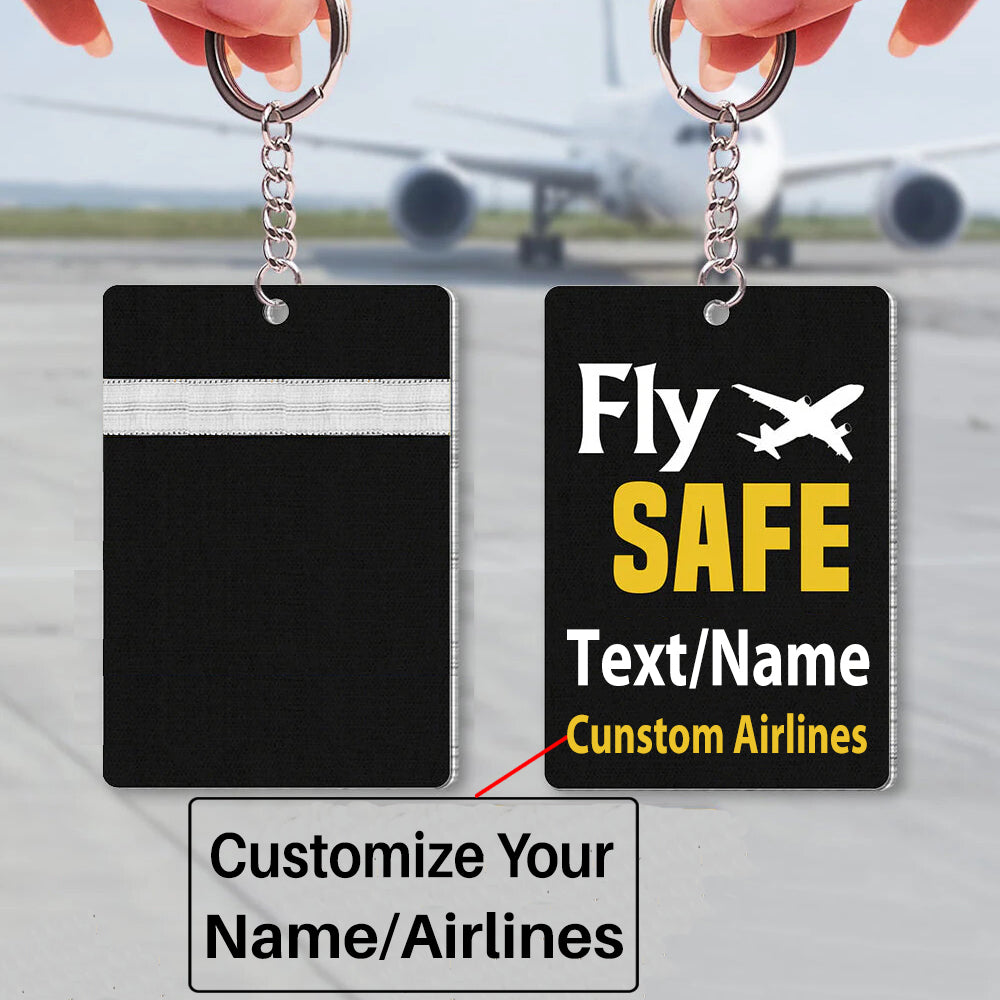 Pilot Epaulette (Silver) & Fly SAFE Uniform Acrylic Keychain