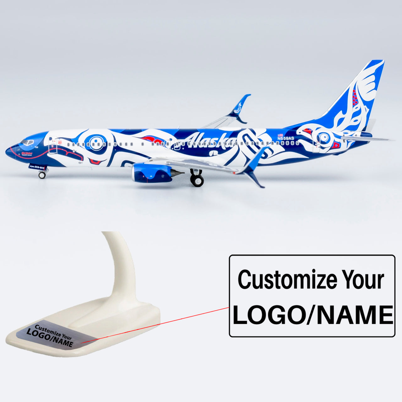 Alaska Airlines B737-800 N559AS Airplane Model (1/400 Scale)