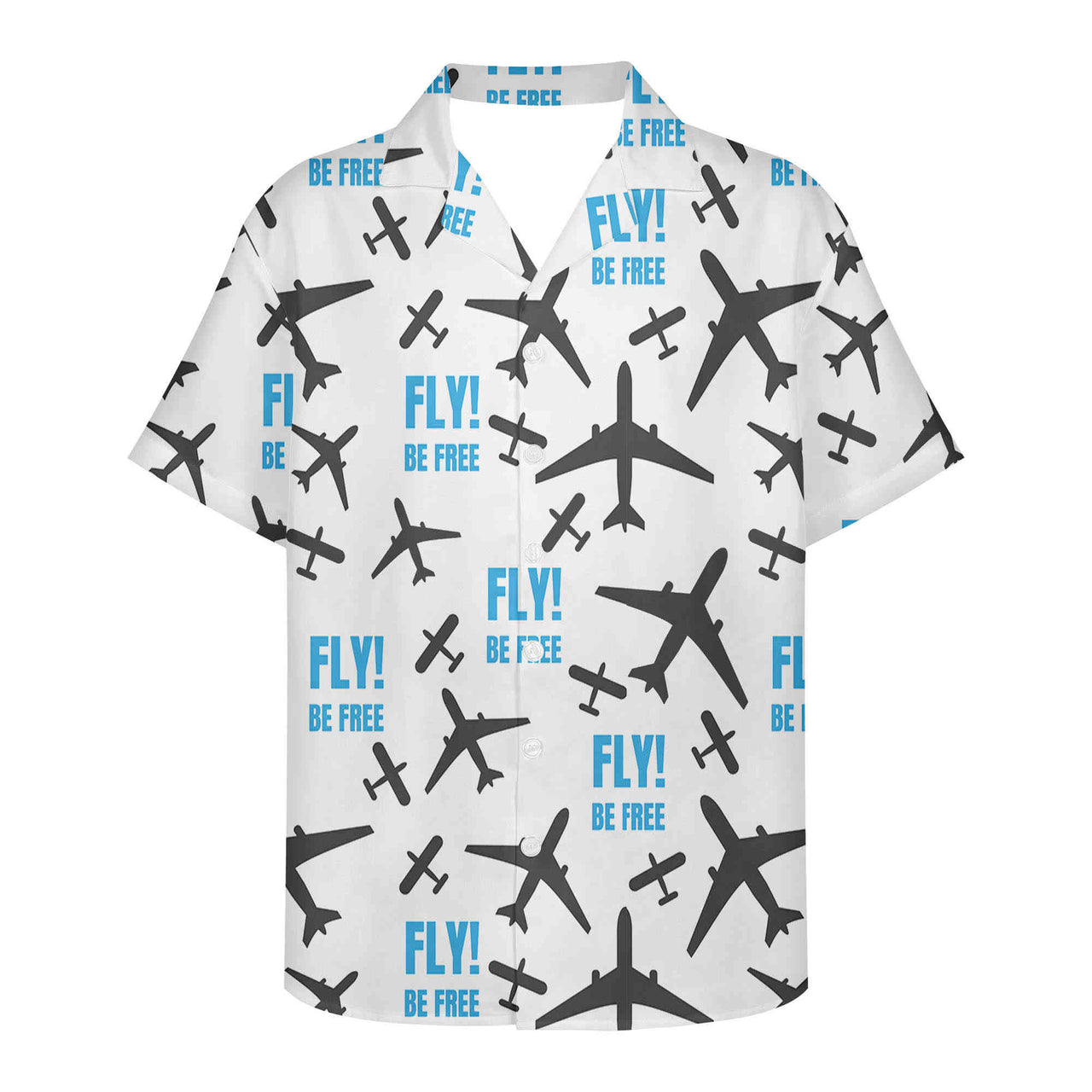Fly Be Free White Designed 3D Hawaiian Shirts