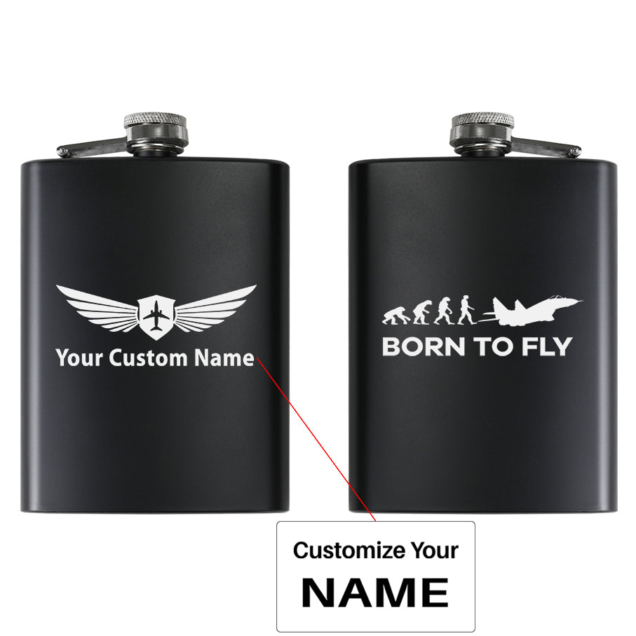 Born To Fly Military Designed Stainless Steel Hip Flasks