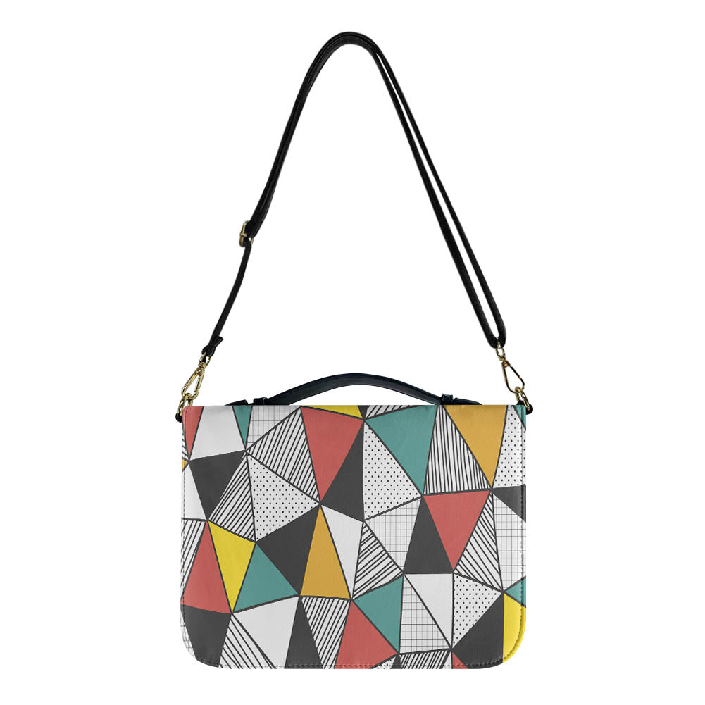 Mixed Triangles Designed PU Accessories Bags Strap Style