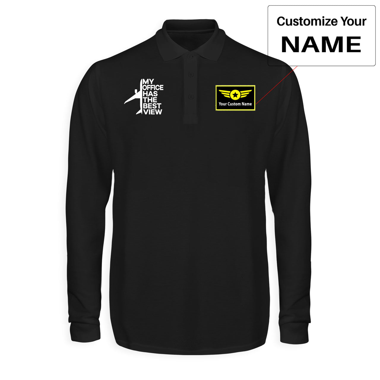 My Office Has The Best View Designed Long Sleeve Polo T-Shirts