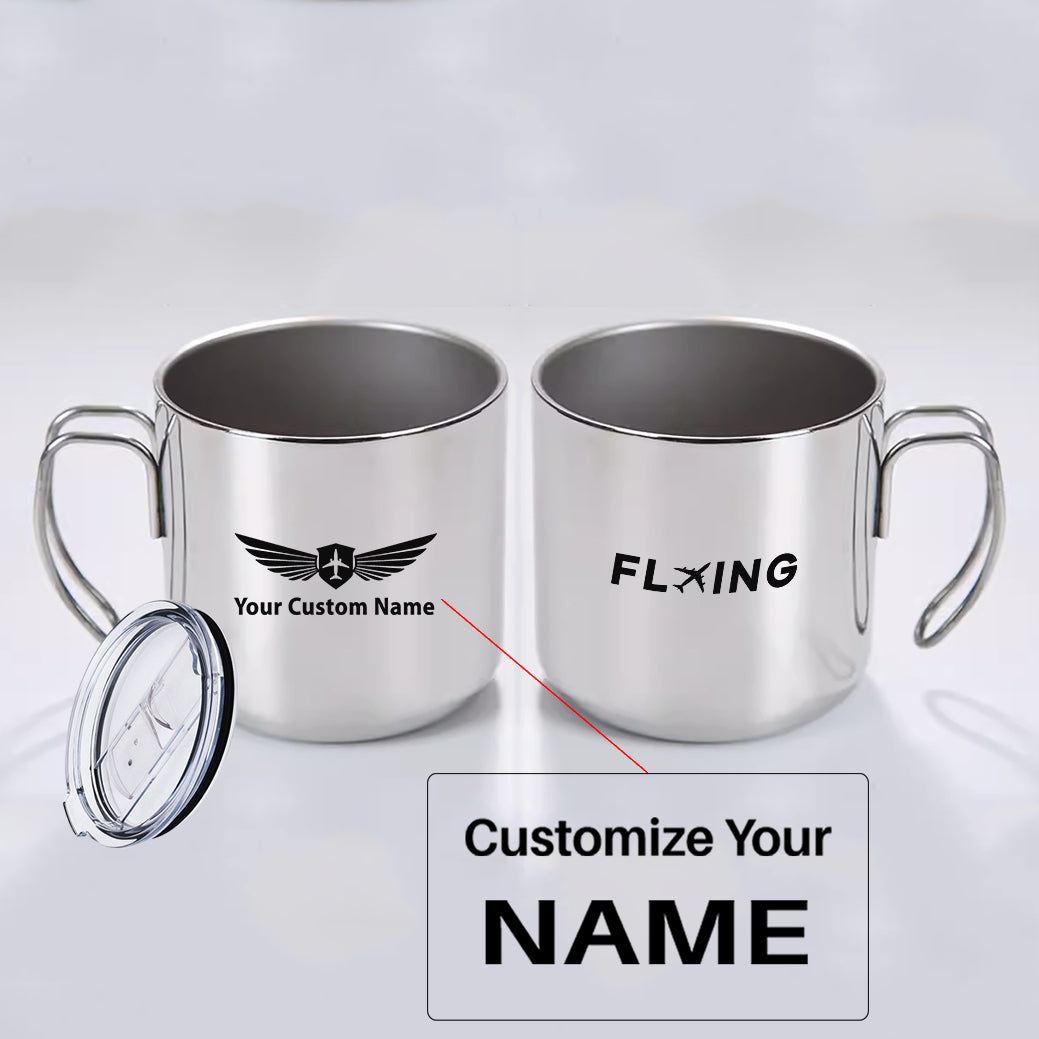 Flying Designed Stainless Steel Portable Mugs