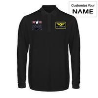 Thumbnail for US Air Force Designed Long Sleeve Polo T-Shirts