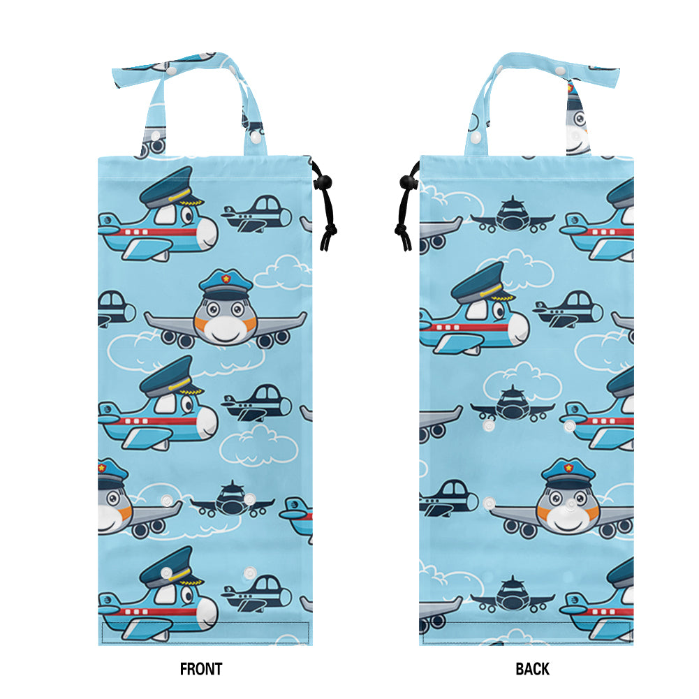 Cartoon & Funny Airplanes 2 Designed Car Folding Garbage Bags