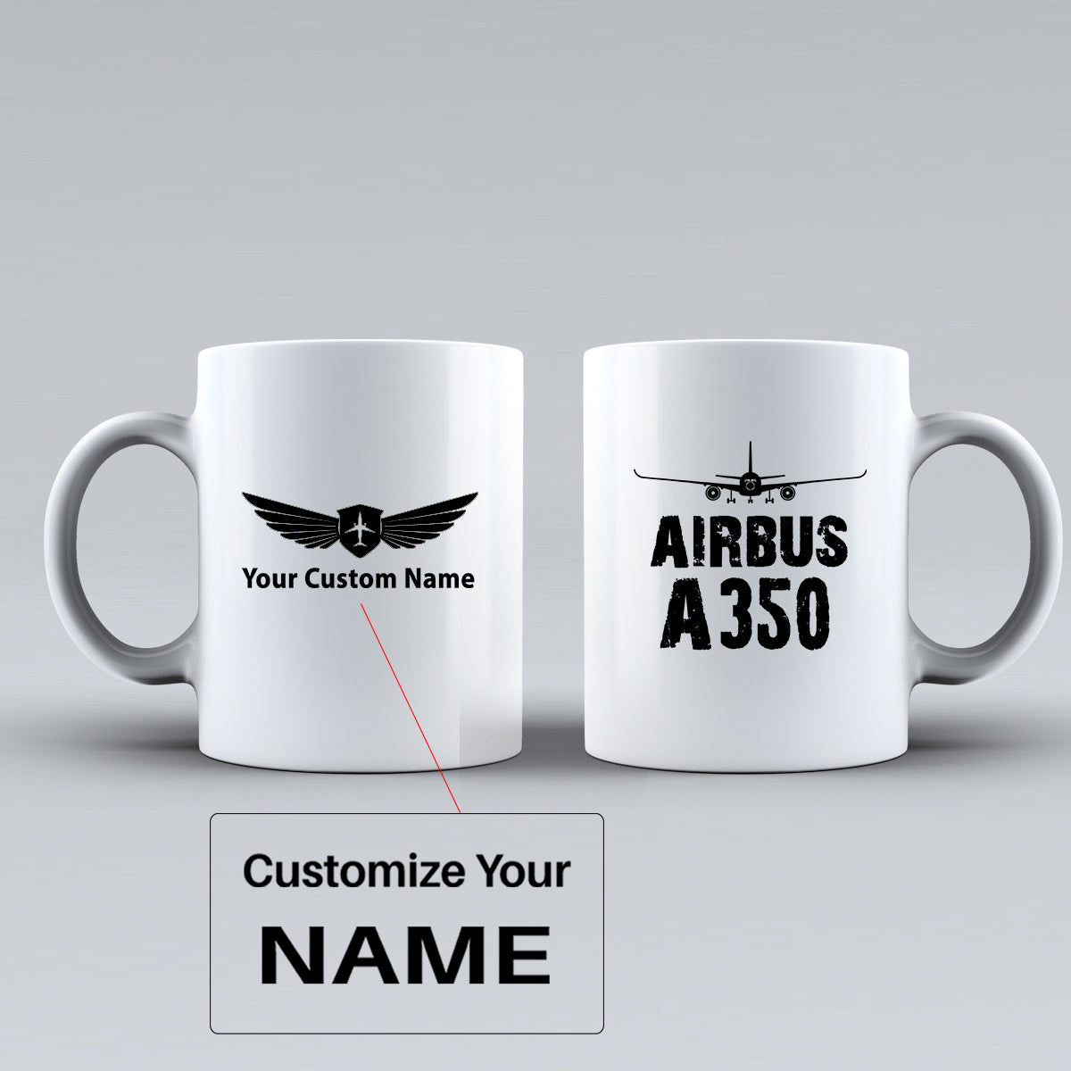 Airbus A350 & Plane Designed Ceramic White Mugs