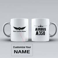 Thumbnail for Airbus A350 & Plane Designed Ceramic White Mugs