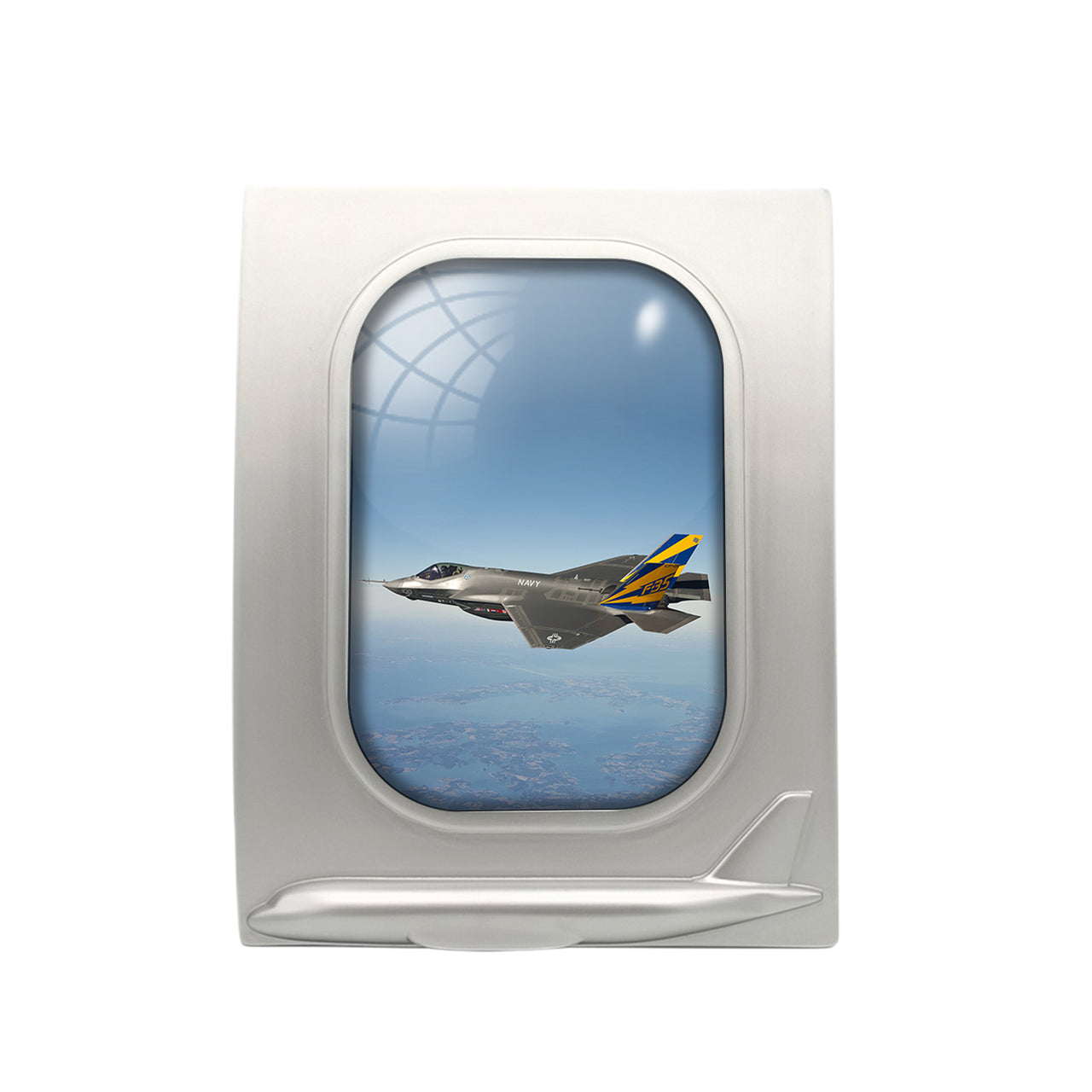 Cruising Fighter Jet 35 Designed Airplane Window Photo Frame