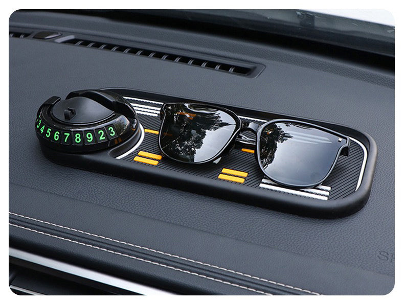 Airplane Runway - themed Car Anti - slip Mat with Phone Holder and Moving Number Plate