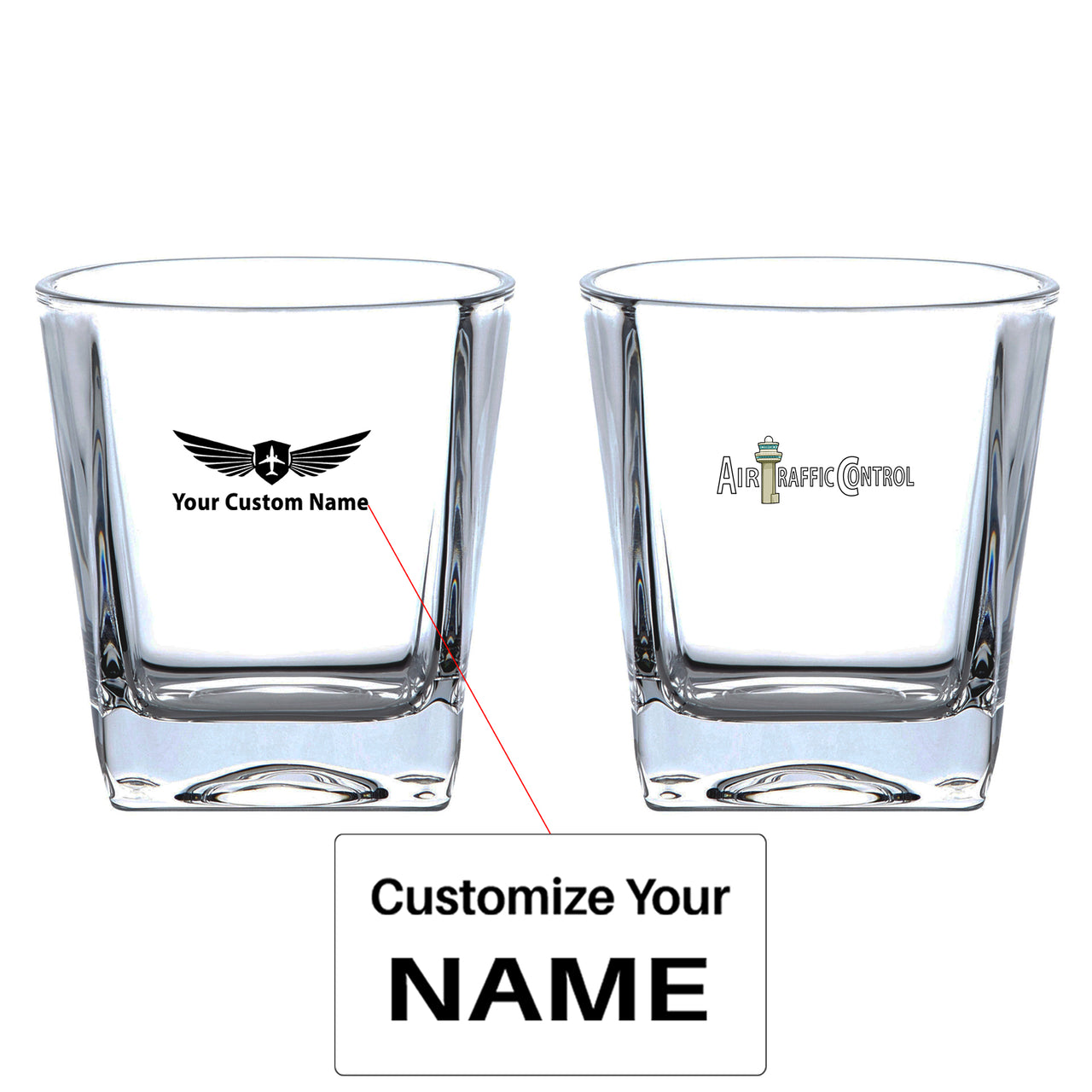 Air Traffic Control Designed Whiskey Glass