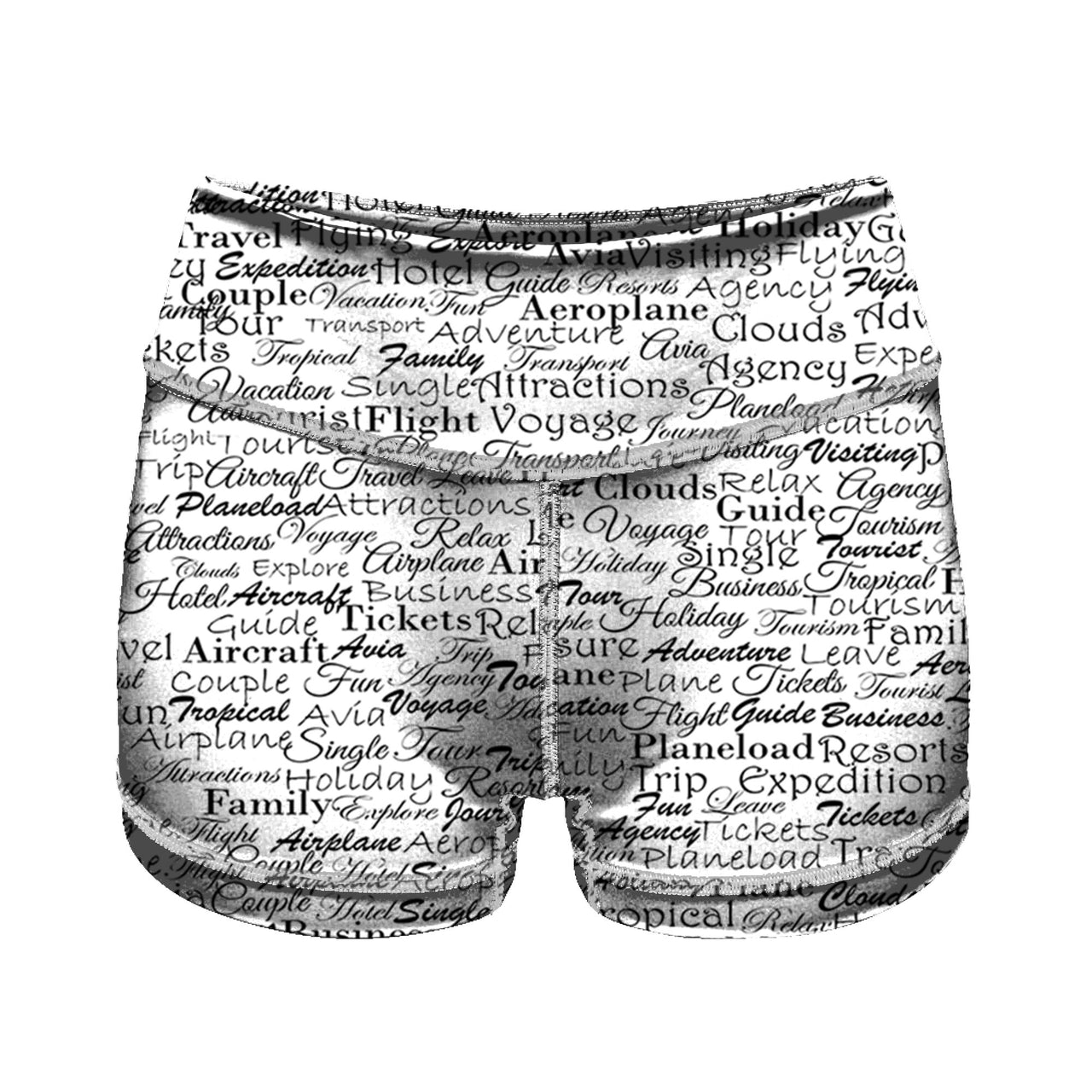 Aviation Lovers Texts Designed Women Yoga Shorts Pants