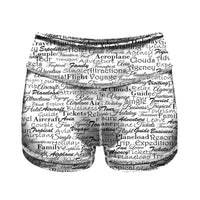 Thumbnail for Aviation Lovers Texts Designed Women Yoga Shorts Pants