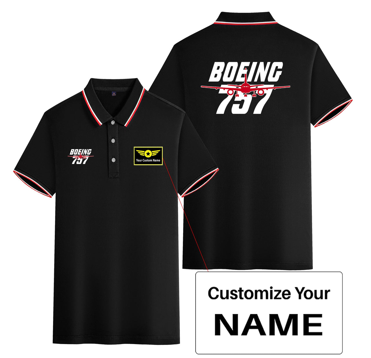 Amazing Boeing 757 Designed Stylish Polo T-Shirts (Double-Side)