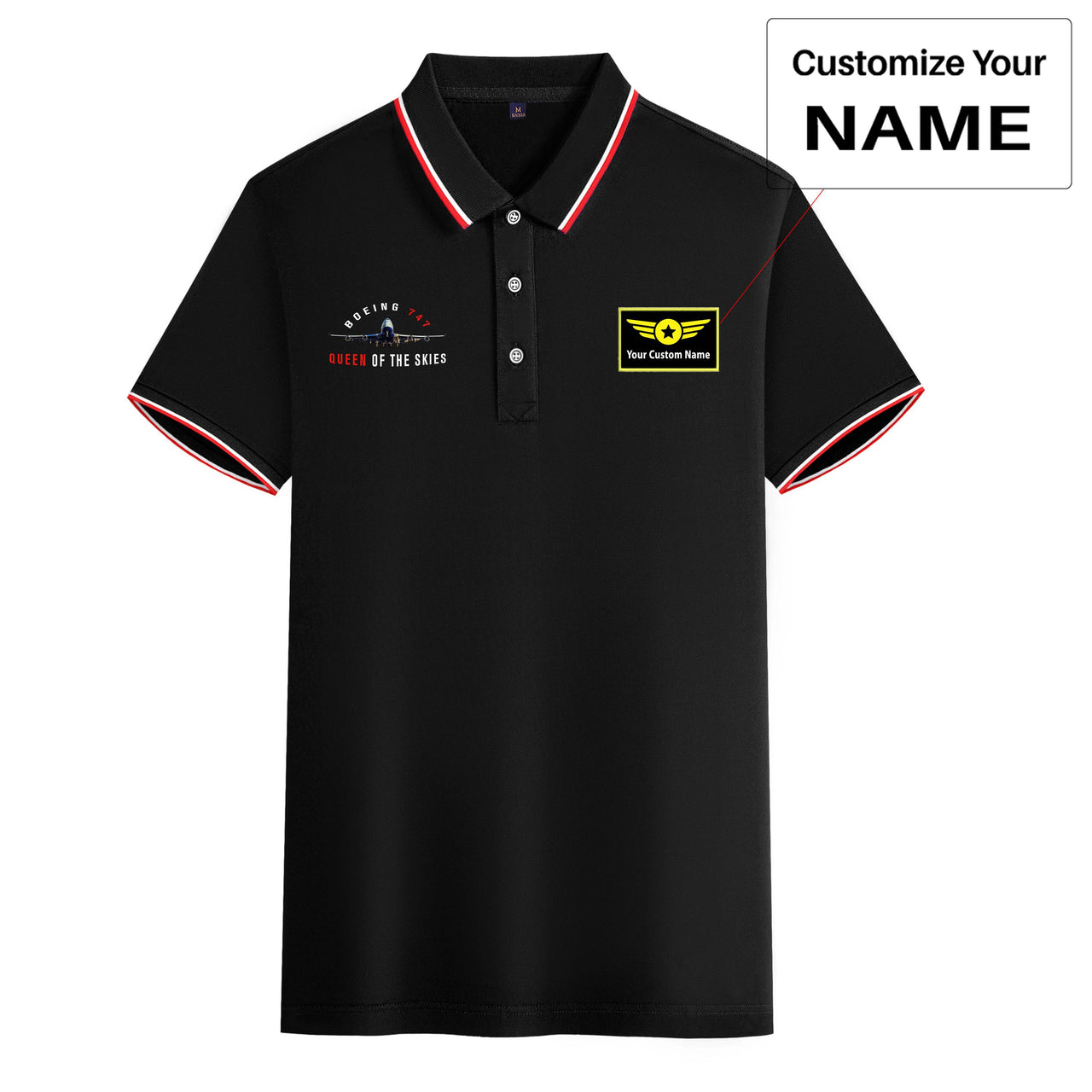 Boeing 747 Queen of the Skies Designed Stylish Polo T-Shirts