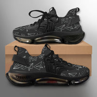 Thumbnail for Paper Airplane & Fly Black Designed Fashion Running Shoes