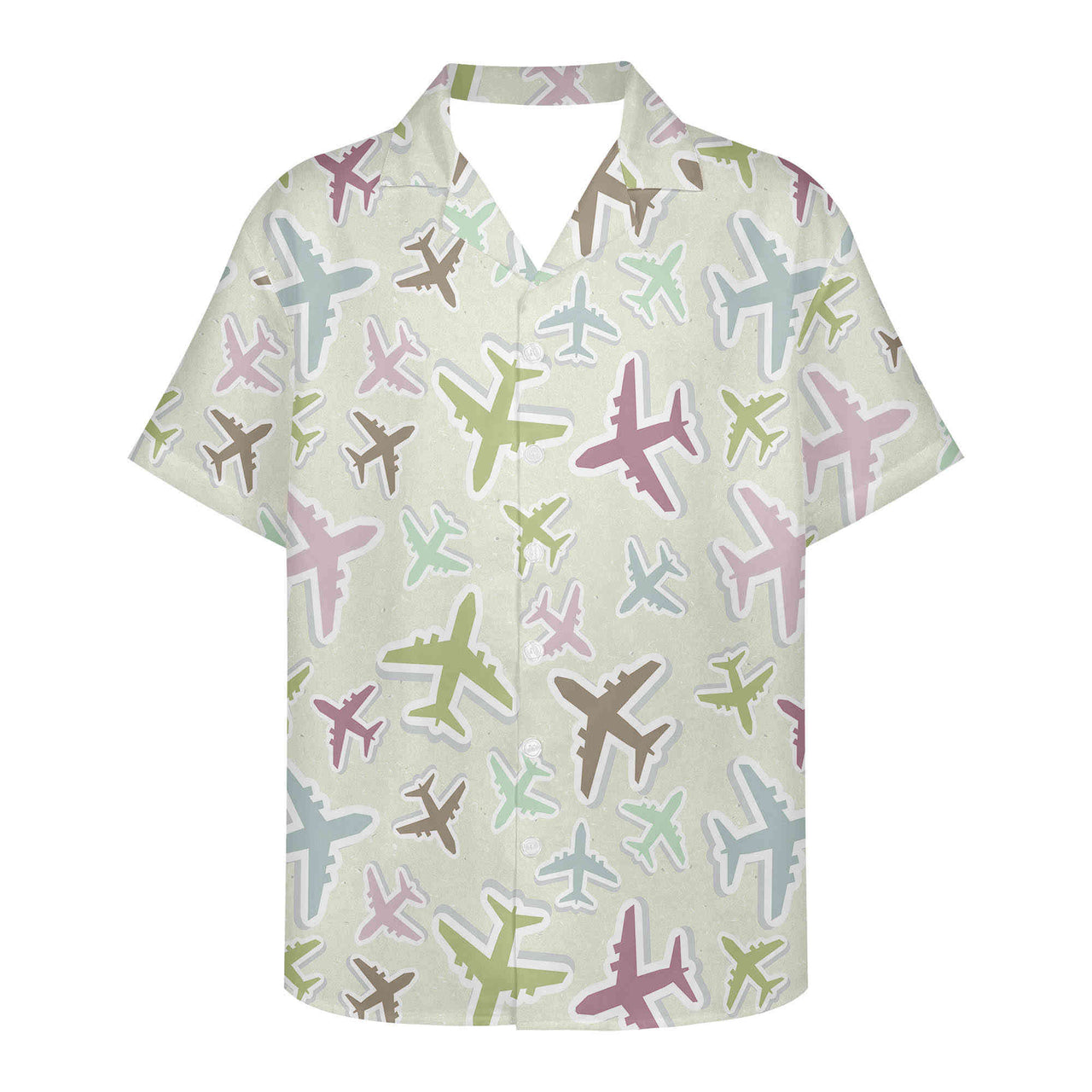 Seamless 3D Airplanes Designed 3D Hawaiian Shirts