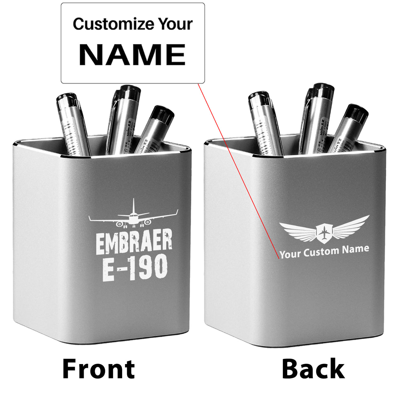 Embraer E-190 & Plane Designed Aluminium Alloy Pen Holders
