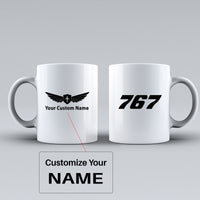 Thumbnail for 767 Flat Text Designed Ceramic White Mugs