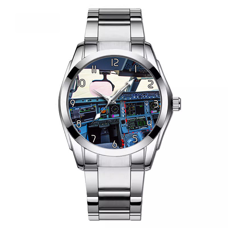 Airbus A350 Cockpit Designed Stainless Steel Band Watches