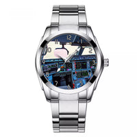 Thumbnail for Airbus A350 Cockpit Designed Stainless Steel Band Watches