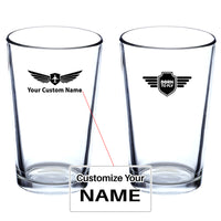 Thumbnail for Born To Fly & Badge Designed Beer & Water Glasses