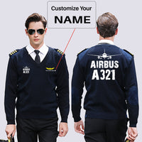 Thumbnail for Airbus A321 & Plane Designed Wool Pilot Sweaters