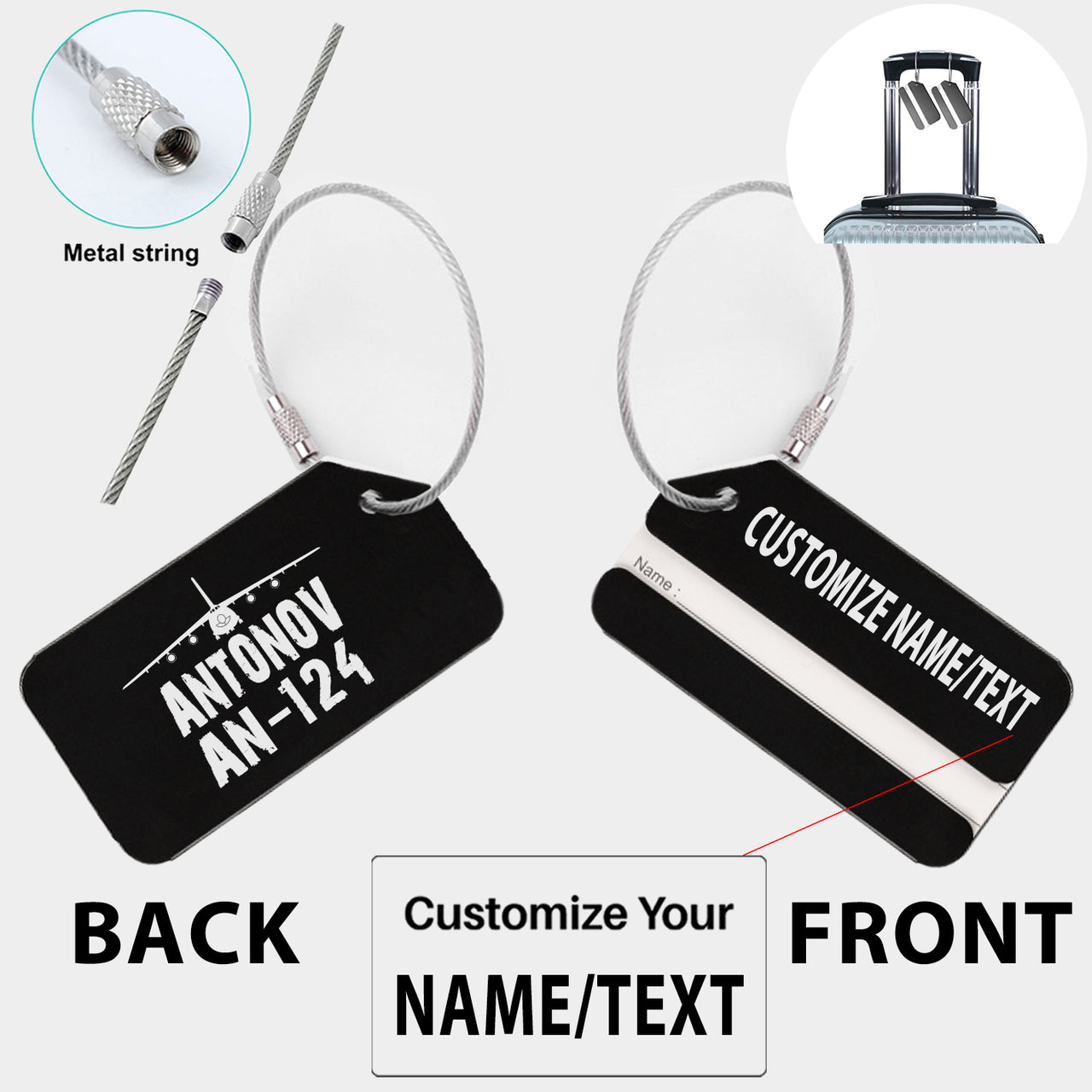 Antonov AN-124 & Plane Designed Fashion Metal Luggage Tags