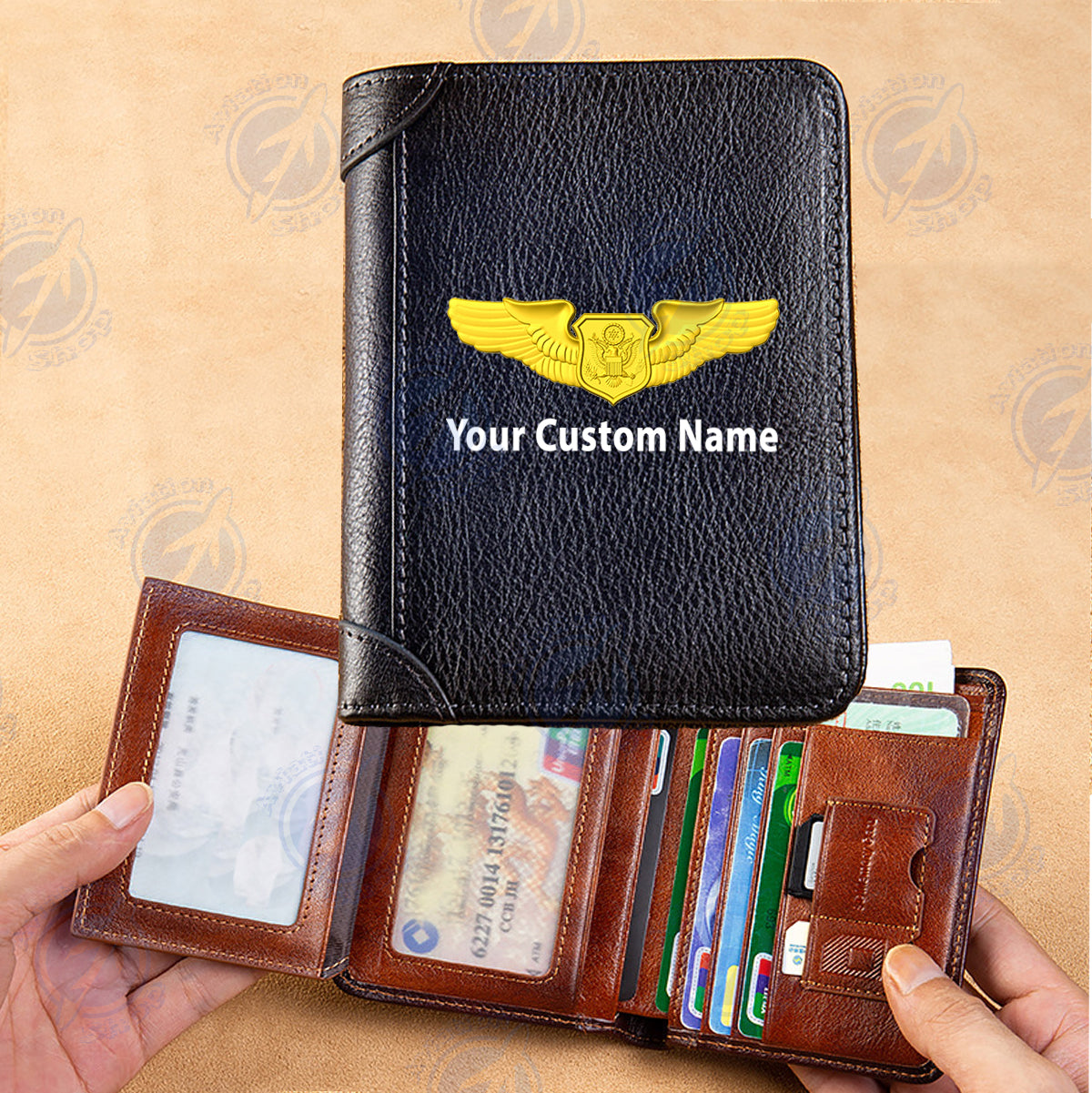 Custom Name (Special US Air Force) Designed Leather Wallets