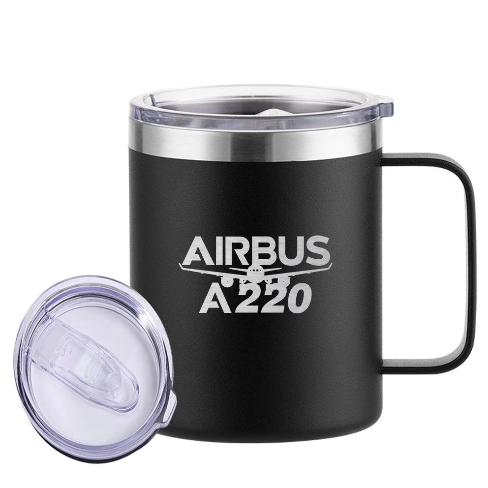 Amazing Airbus A220 Designed Stainless Steel Laser Engraved Mugs