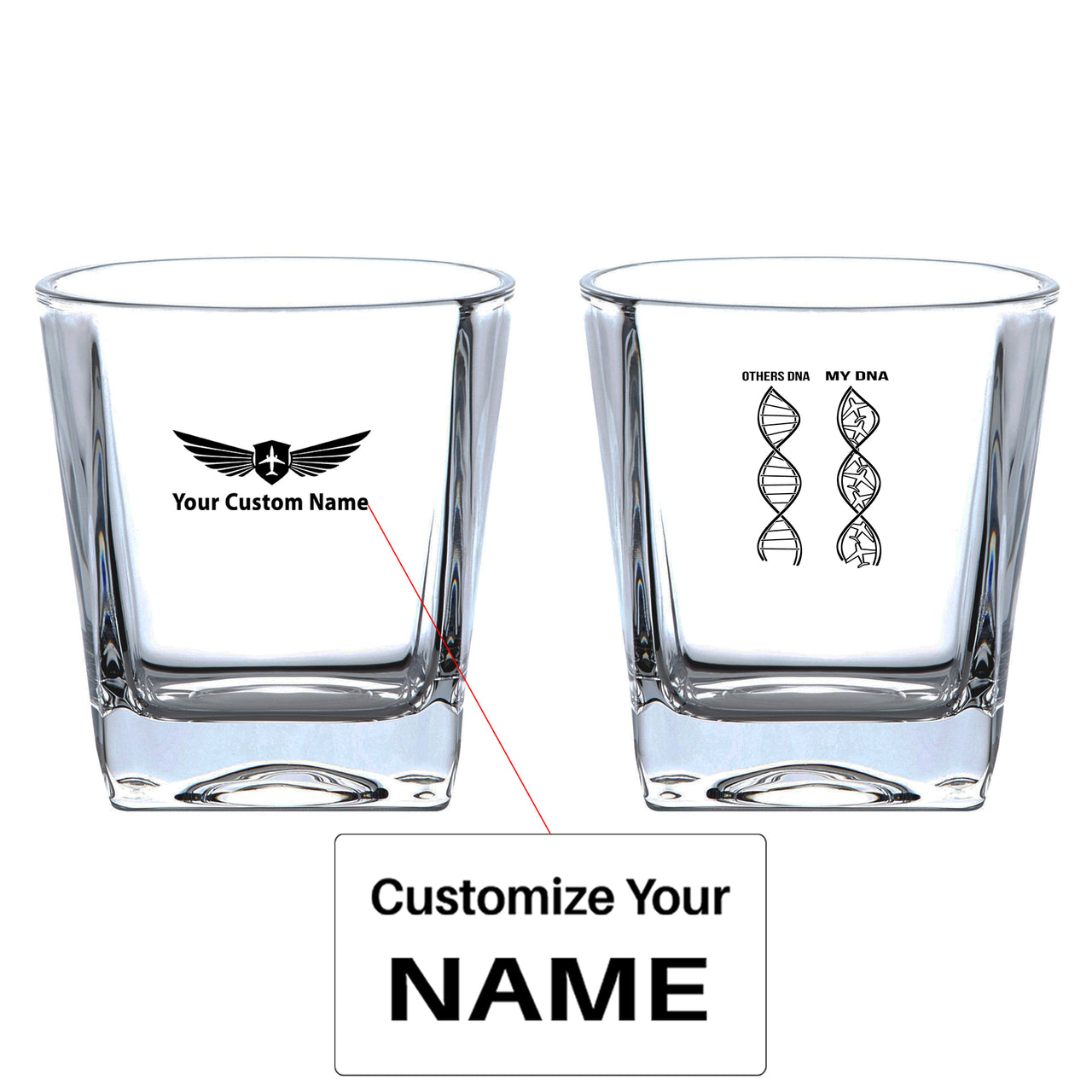 Aviation DNA Designed Whiskey Glass