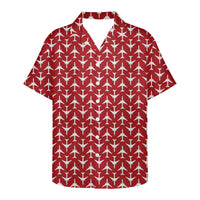 Thumbnail for Perfectly Sized Seamless Airplanes Red Designed 3D Hawaiian Shirts