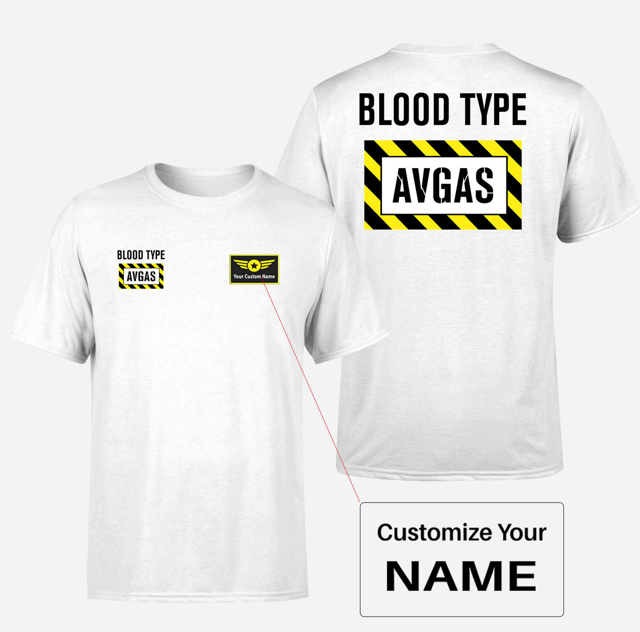 Blood Type AVGAS Double-Side T-Shirts