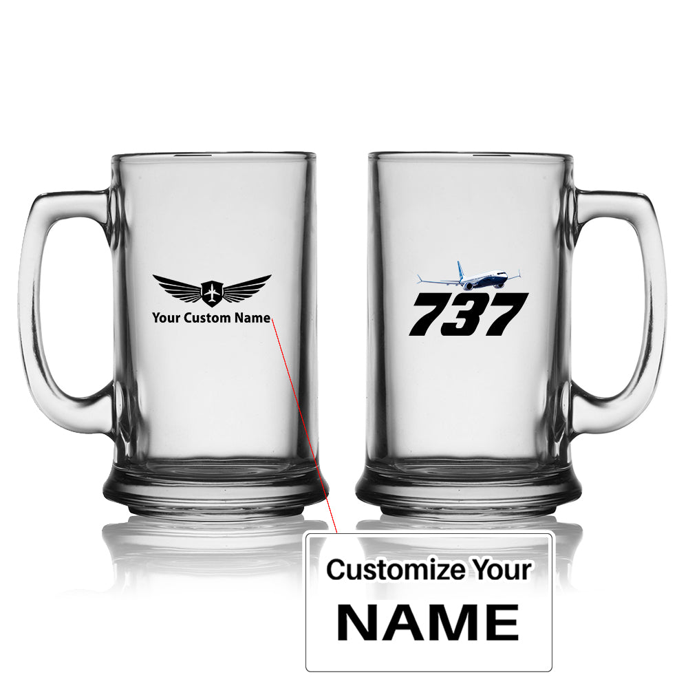 Super Boeing 737-800 Designed Beer Glass with Holder