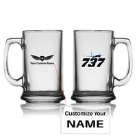 Thumbnail for Super Boeing 737-800 Designed Beer Glass with Holder