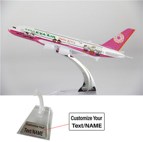 Eva Air Airbus A380 (Pink) Airplane Model (16CM)