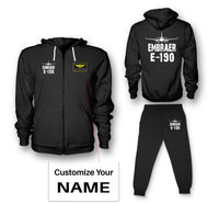 Thumbnail for Embraer E-190 & Plane Designed Zipped Hoodies & Sweatpants Set