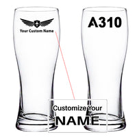 Thumbnail for A310 Flat Text Designed Pilsner Beer Glasses