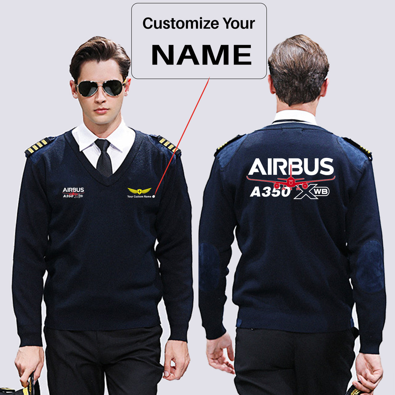 Amazing Airbus A350 XWB Designed Wool Pilot Sweaters