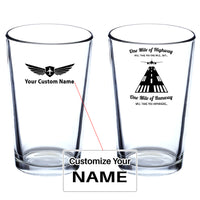 Thumbnail for One Mile of Runway Will Take you Anywhere Designed Beer & Water Glasses