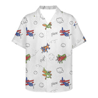 Thumbnail for Colorful Cartoon Planes Designed 3D Hawaiian Shirts