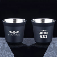 Thumbnail for Airbus A321 & Plane Designed Double Wall Stainless Steel Coffee Mugs