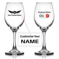 Thumbnail for Airplane Mode On Designed Wine Glasses