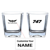 Thumbnail for 747 Flat Text Designed Whiskey Glass