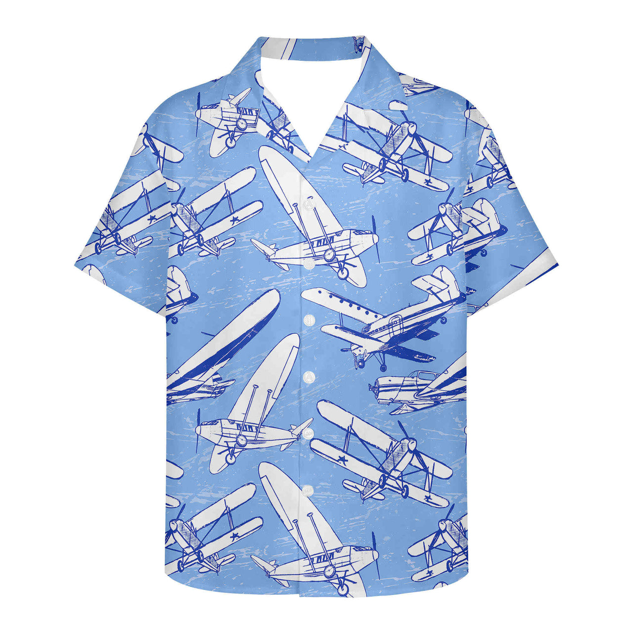 Retro & Vintage Airplanes Designed 3D Hawaiian Shirts