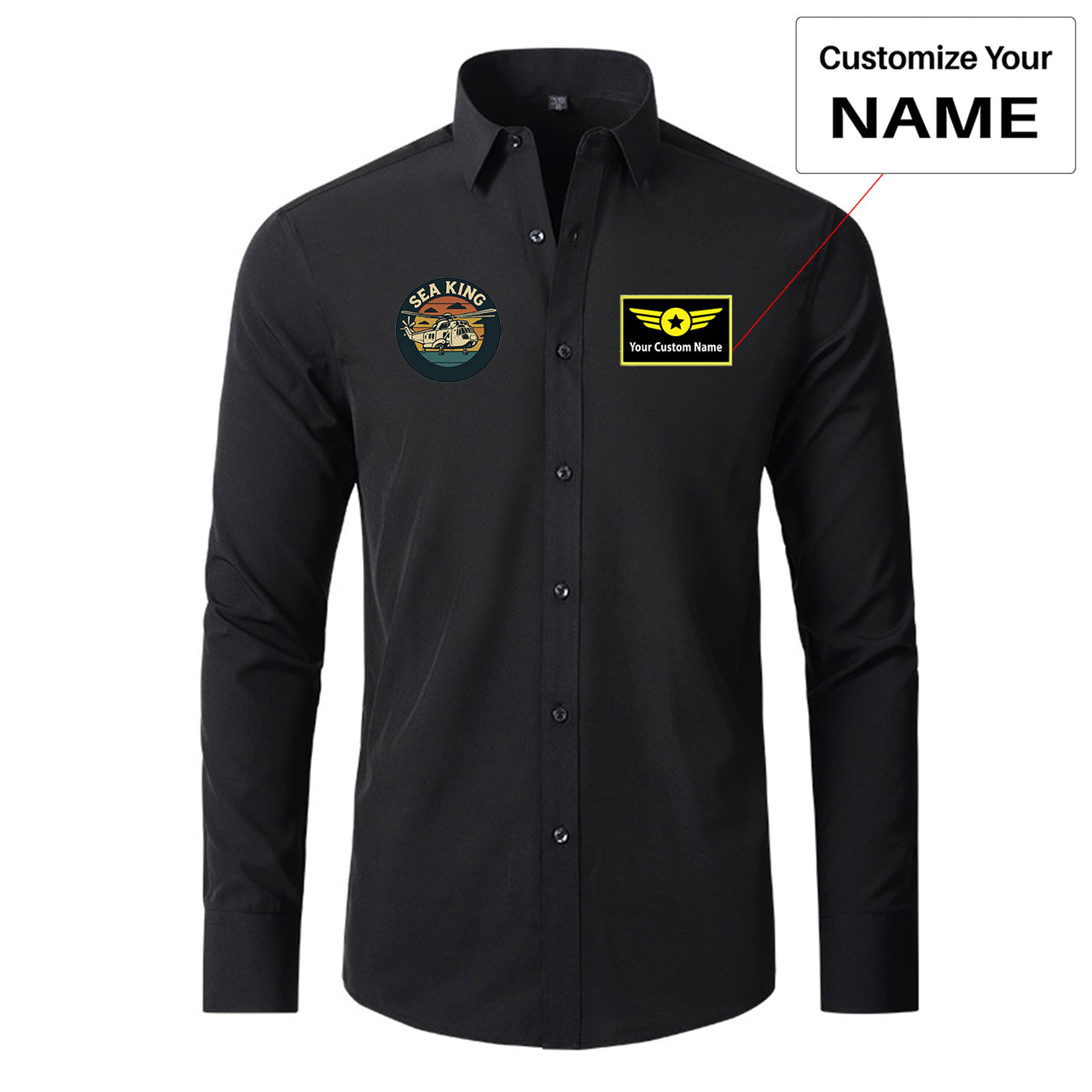 Sea King Helicopter Designed Long Sleeve Shirts