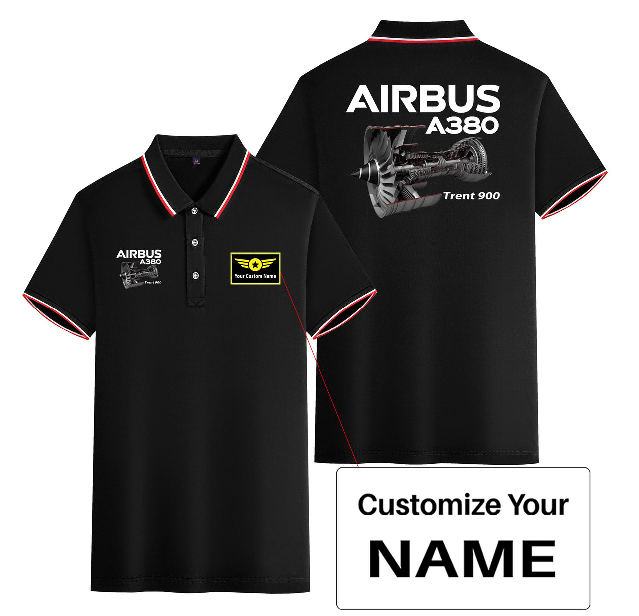 Airbus A380 & Trent 900 Engine Designed Stylish Polo T-Shirts (Double-Side)
