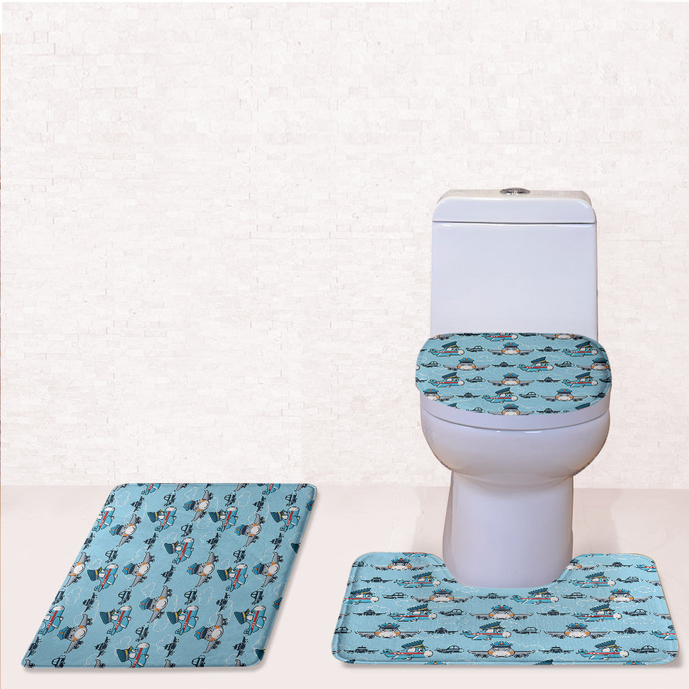 Cartoon \u0026 Funny Airplanes Designed Toilet Seat Cover Three-piece Set –  Aviation Shop, image size:1001x1001