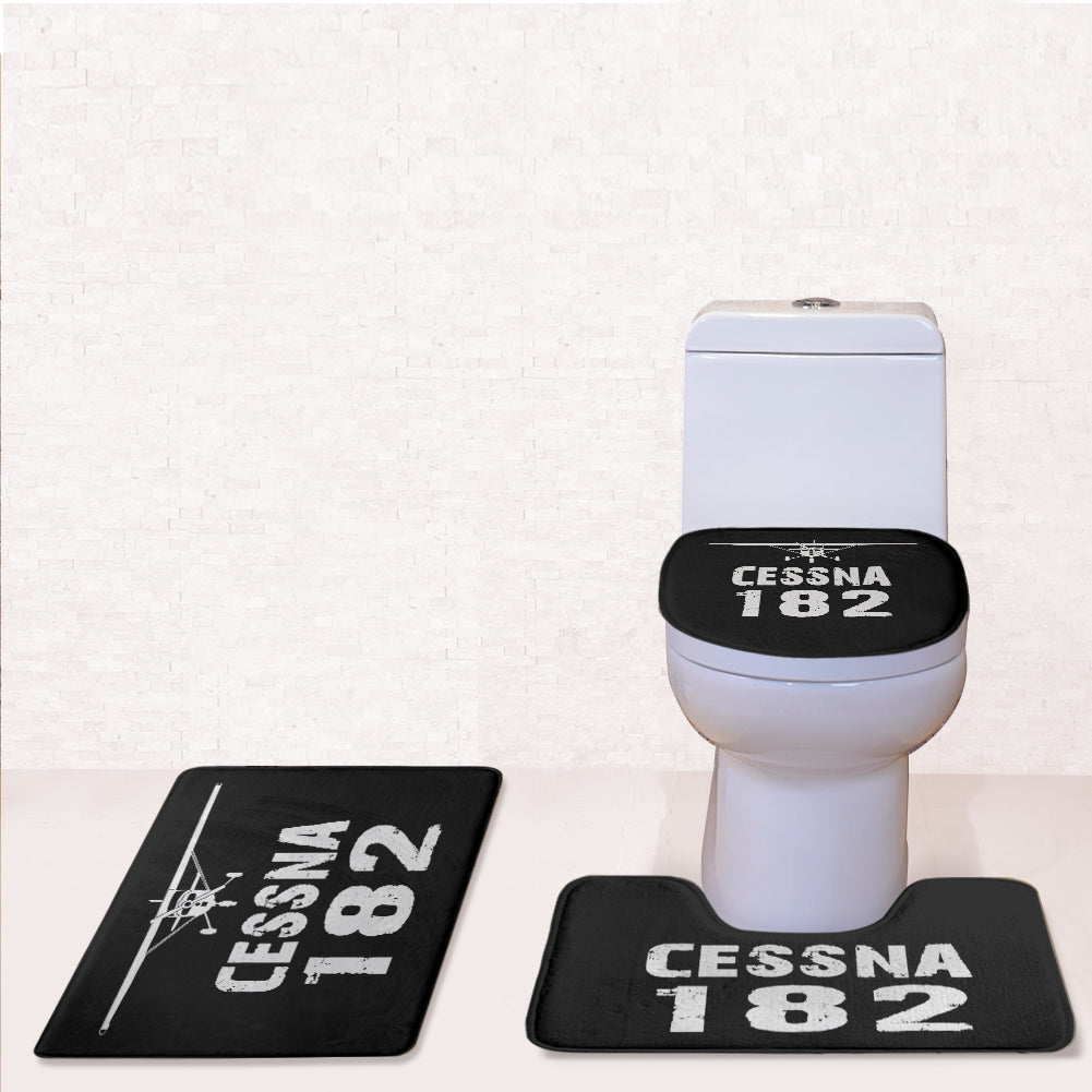 Cessna 182 & Plane Designed Toilet Seat Cover Three-piece Set