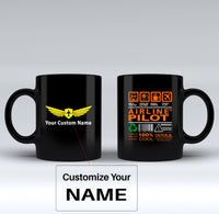 Thumbnail for Airline Pilot Label Designed Black Mugs