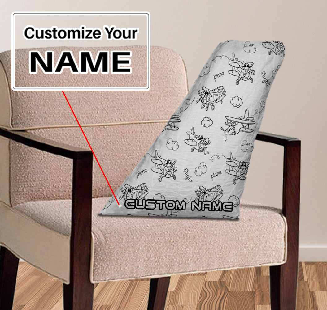 Cartoon Planes Designed Aircraft Tail Pillows